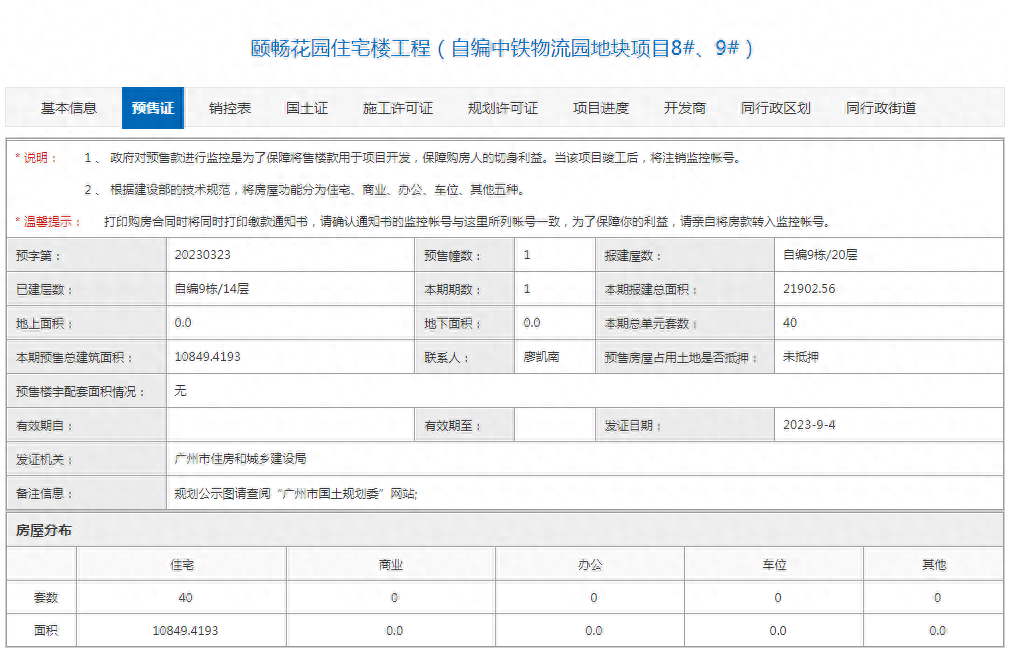 天河保利天瑞获批新预售证，40套大平层单位入市