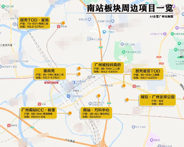 广州南站未来将发生大变化，在售楼盘有哪些？