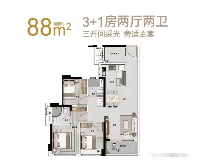 天河珠江花城降价，四房总价429万起！