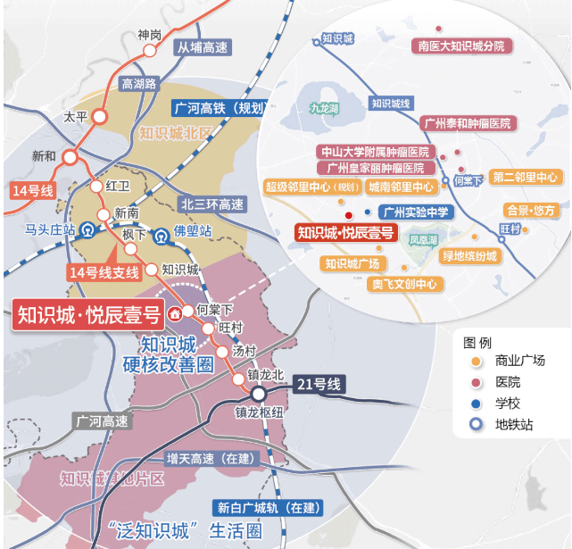 知识城悦辰壹号楼盘测评，项目周边有哪些学校？