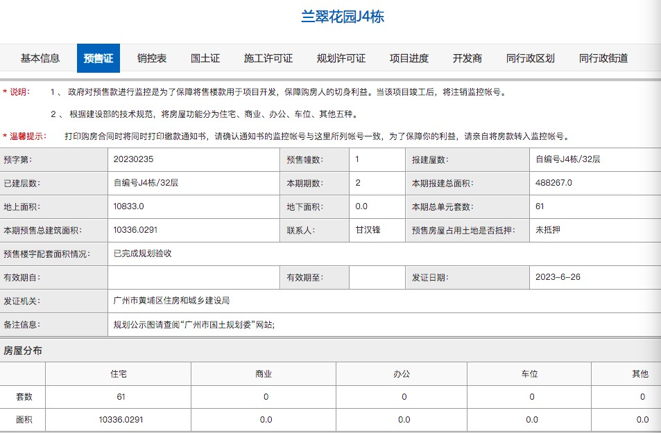 黄埔合生中央城城新领预售证1张，61套大平层单位入市！