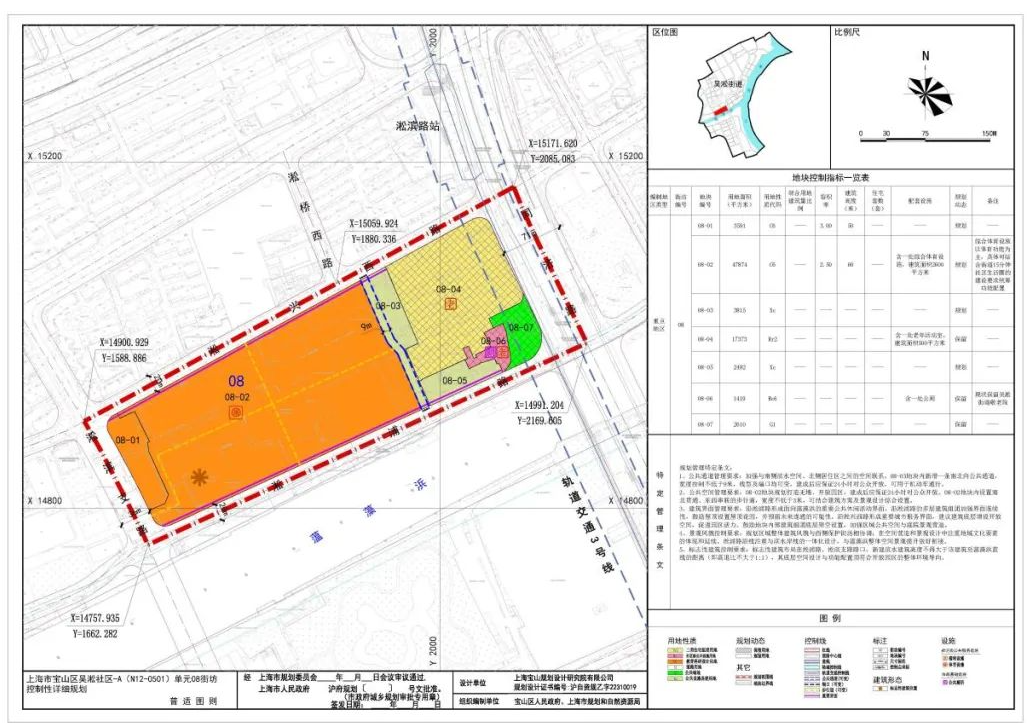 《上海市寶山區吳淞社區-a(n12-0501)單元08街坊控制性詳細規劃》圖則