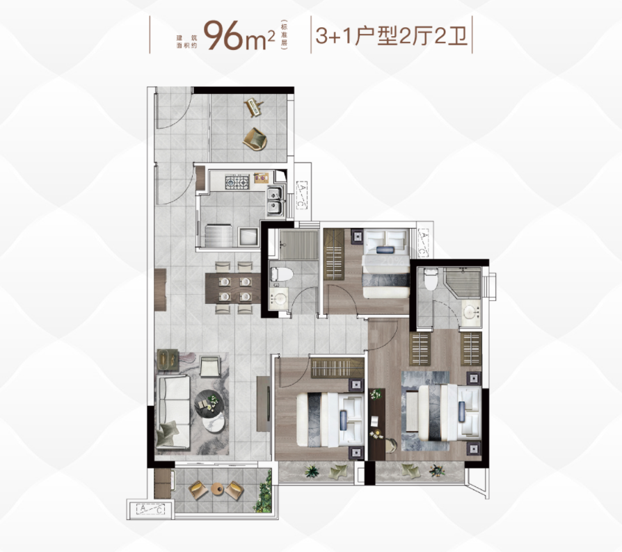 总价780万起 ，天河壹品建面96-126㎡！