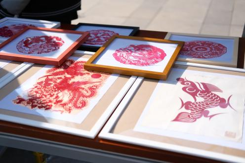 ▲ 2022年“一剪山河秀——陈传才、岳同剪纸藏品展”活动现场