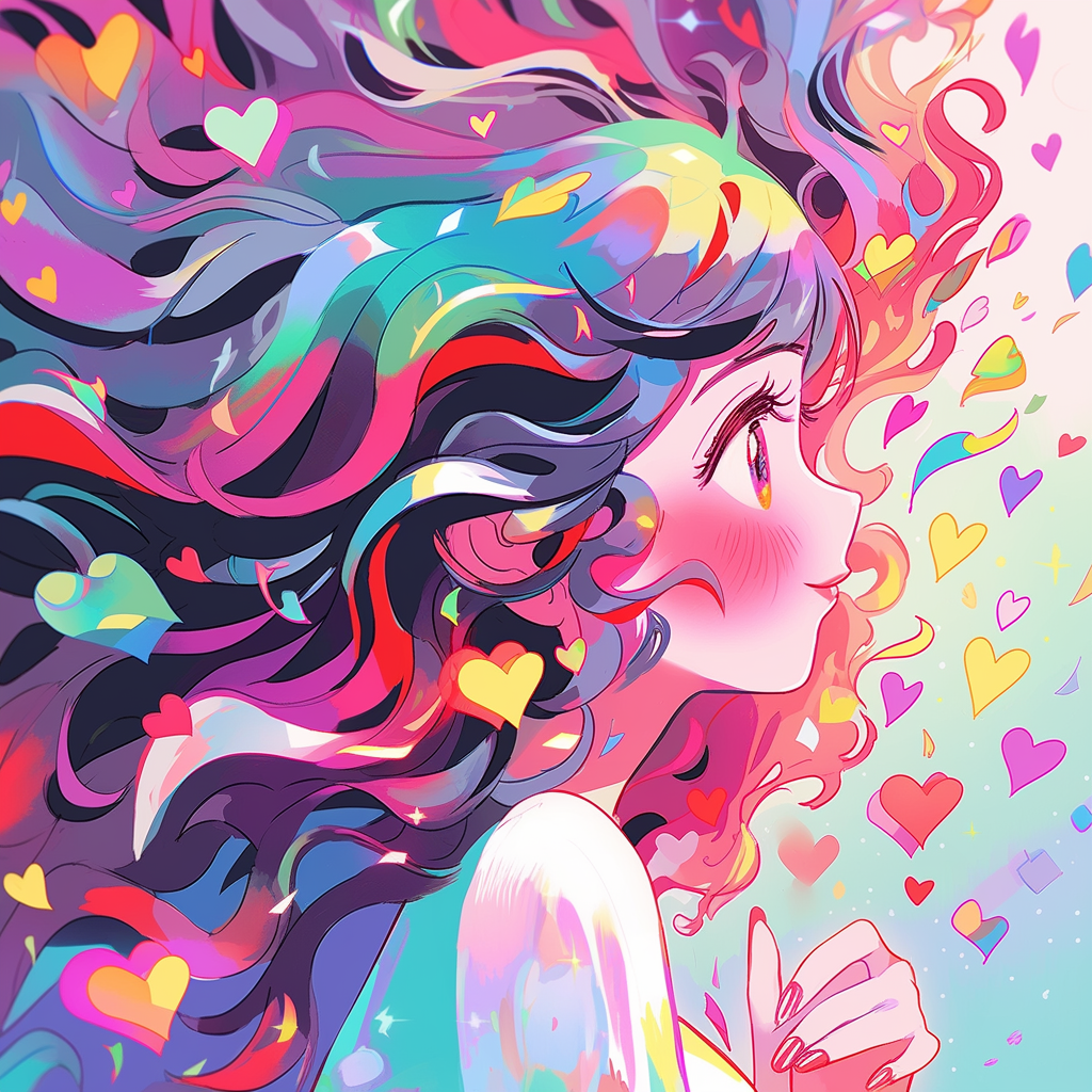 头像爱心彩绘头像