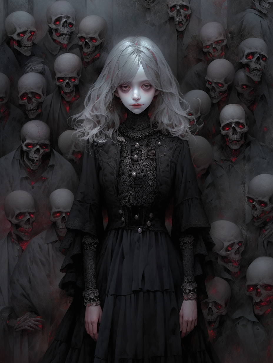 暗黑插画病态淑女优雅永不过时