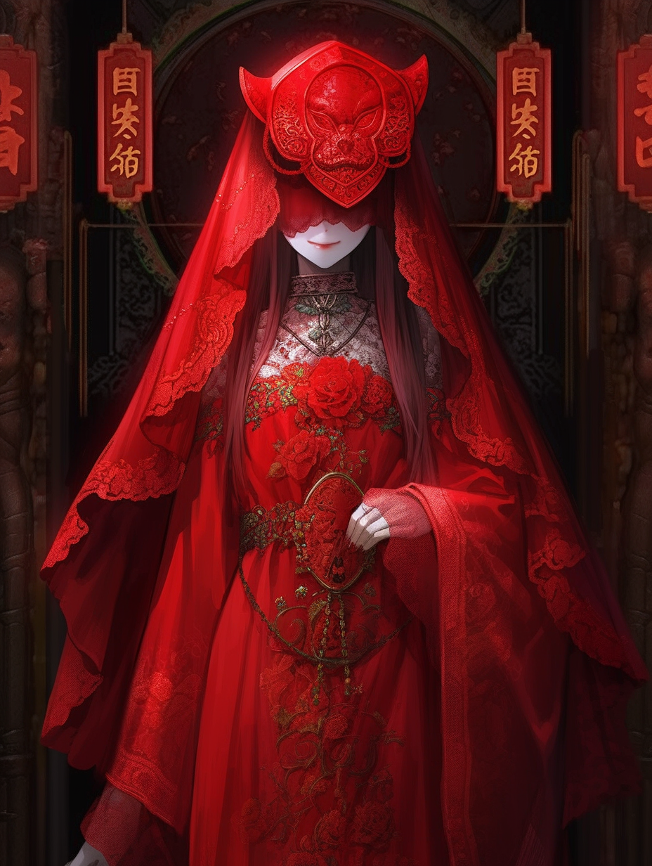 暗黑插图中式鬼新娘对不起是遗憾也是不甘美但微恐慎入