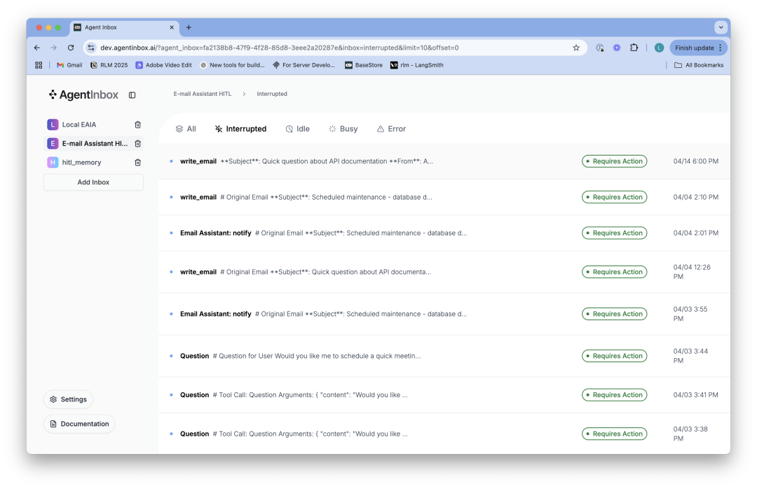 代理收件箱显示电子邮件线程