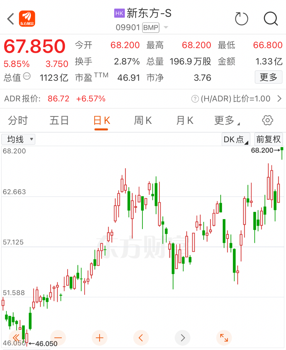 2024年05月04日 新东方股票