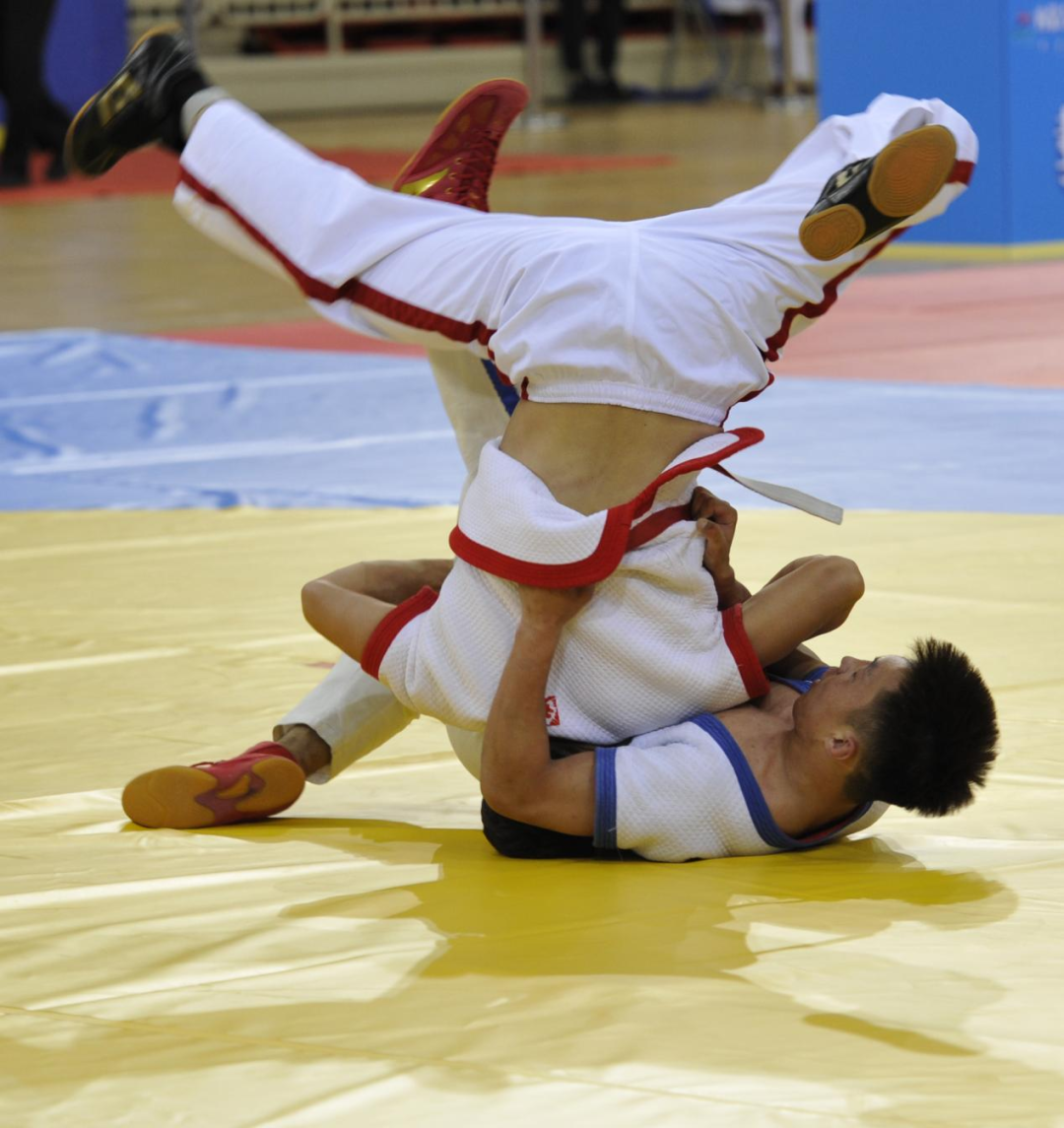 自治区第十届少数民族传统体育运动会首项中国式摔跤比赛结束