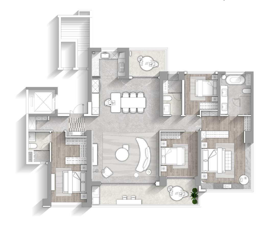 长隆万博悦府206方户型，多少一平方？