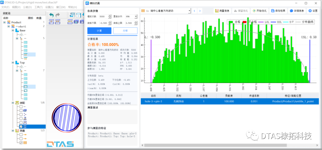 【探索】尺寸公差分析与尺寸链计算单孔销浮动(三)：DTAS在圆内均匀分布的实现与验证！的图7