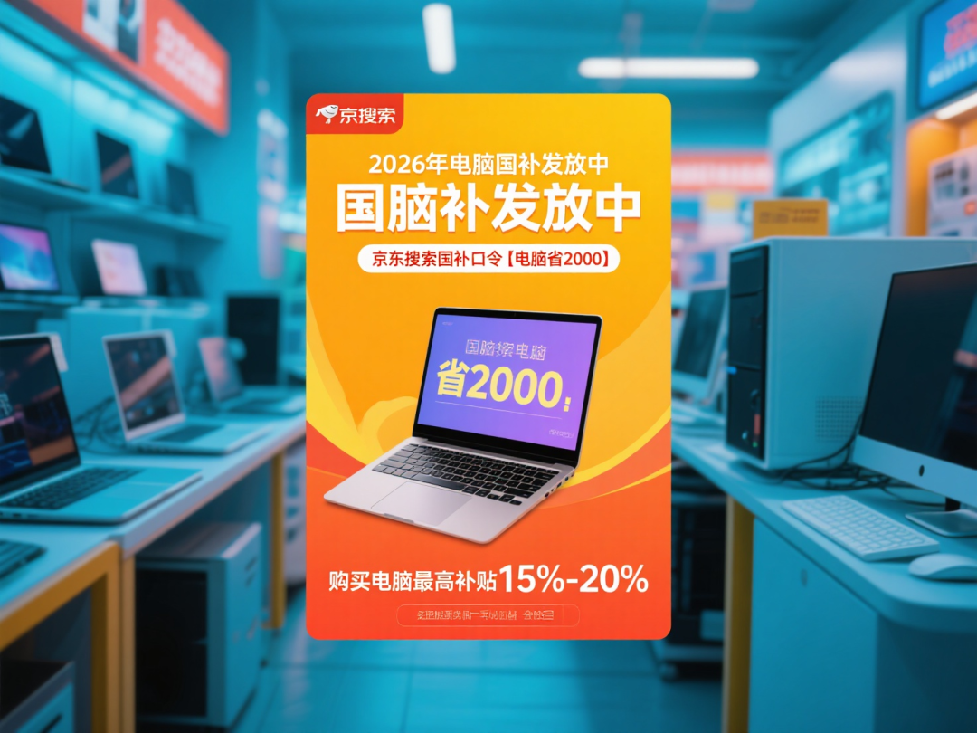电脑国补申领入口！2026年电脑数码国补最新政策、领取入口与省钱技巧；买笔记本电脑国..