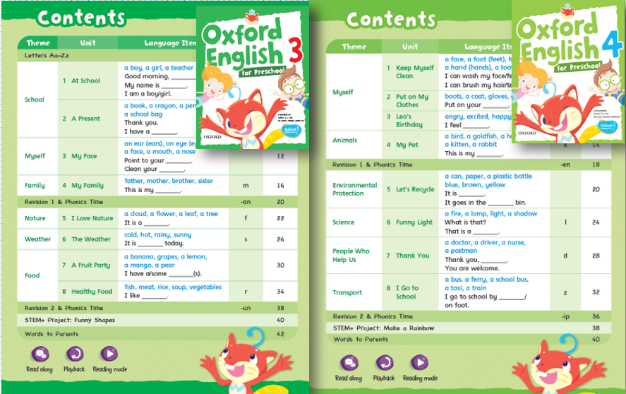 幼儿英语启蒙课程 Oxford English for Preschool是牛津大学出版社专为 3-6 岁幼儿设计的学前英语教材