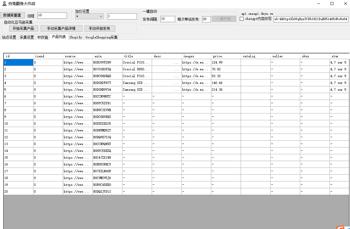 自动采集亚马逊、Fruugo产品上传至Wordpress