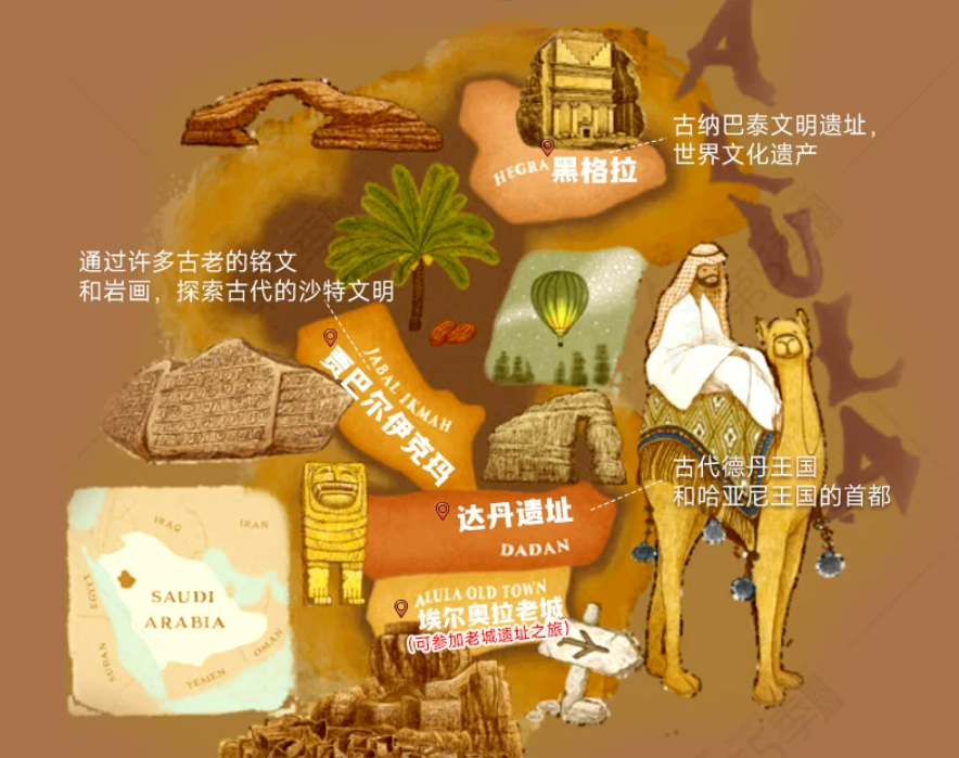 沙特旅游落地签攻略 利雅得红海埃尔奥拉跟团游机票3999起