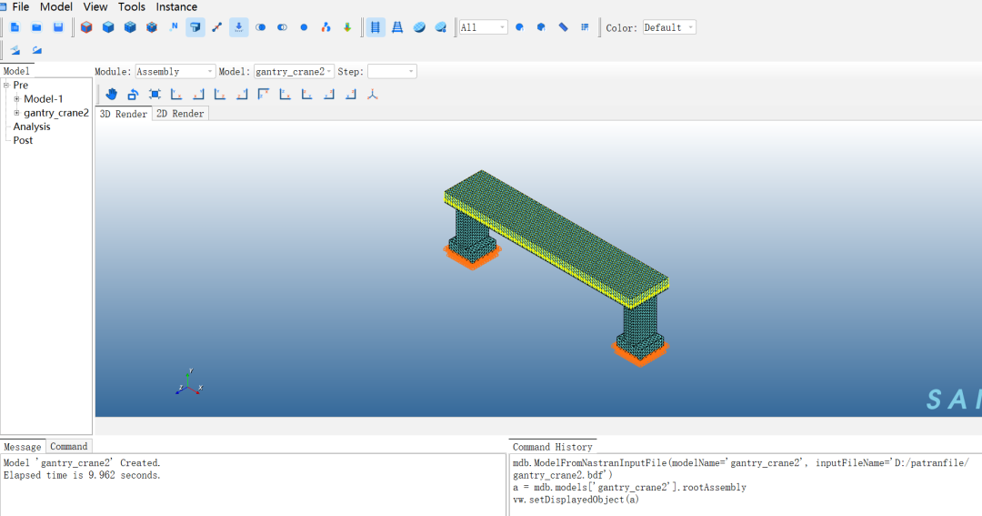 龙门吊静力学强度分析的图1