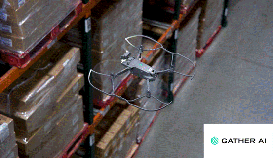 A drone flying in a warehouse AI-generated content may be incorrect.