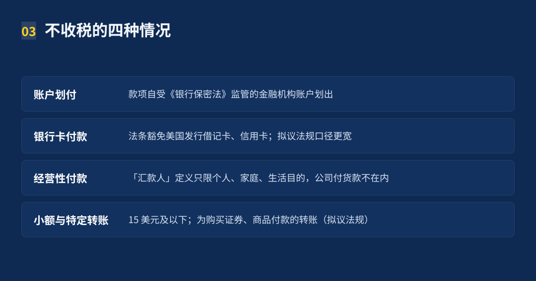 美国汇款回国新规1%消费税征税范围免税方式详解