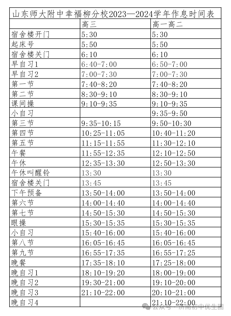 高中学霸作息时间表图片