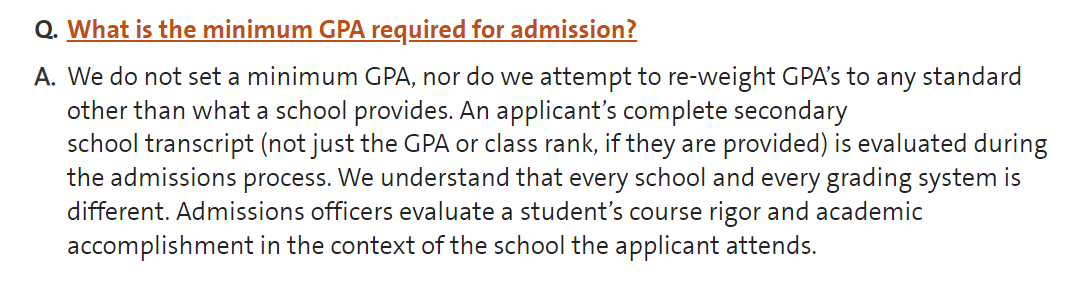 美国顶尖大学对GPA的要求