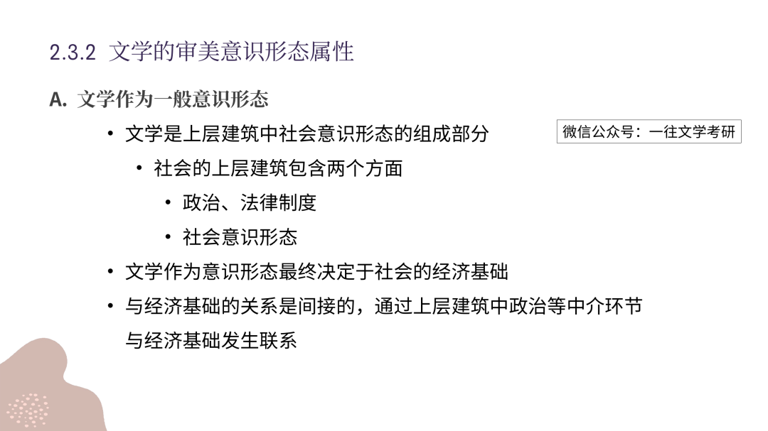 一往文学理论课程截图：文学作为一般意识形态