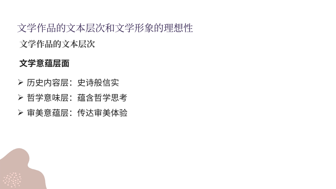 一往文学理论课程截图：文学作品的文本层次与文学意蕴