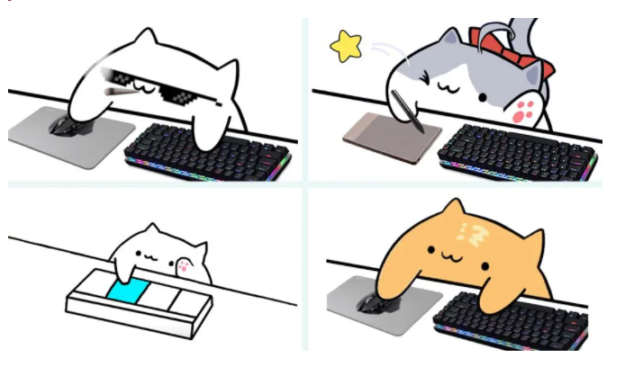 bongocat一款各大主播都在用的神器小猫咪模仿你的举动