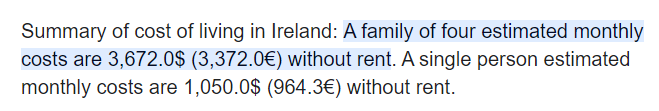 爱尔兰生活成本大揭秘  