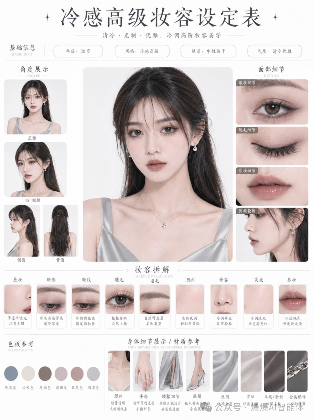 8 种漫剧女主妆容模块（同脸换妆人设法） 效果图样例