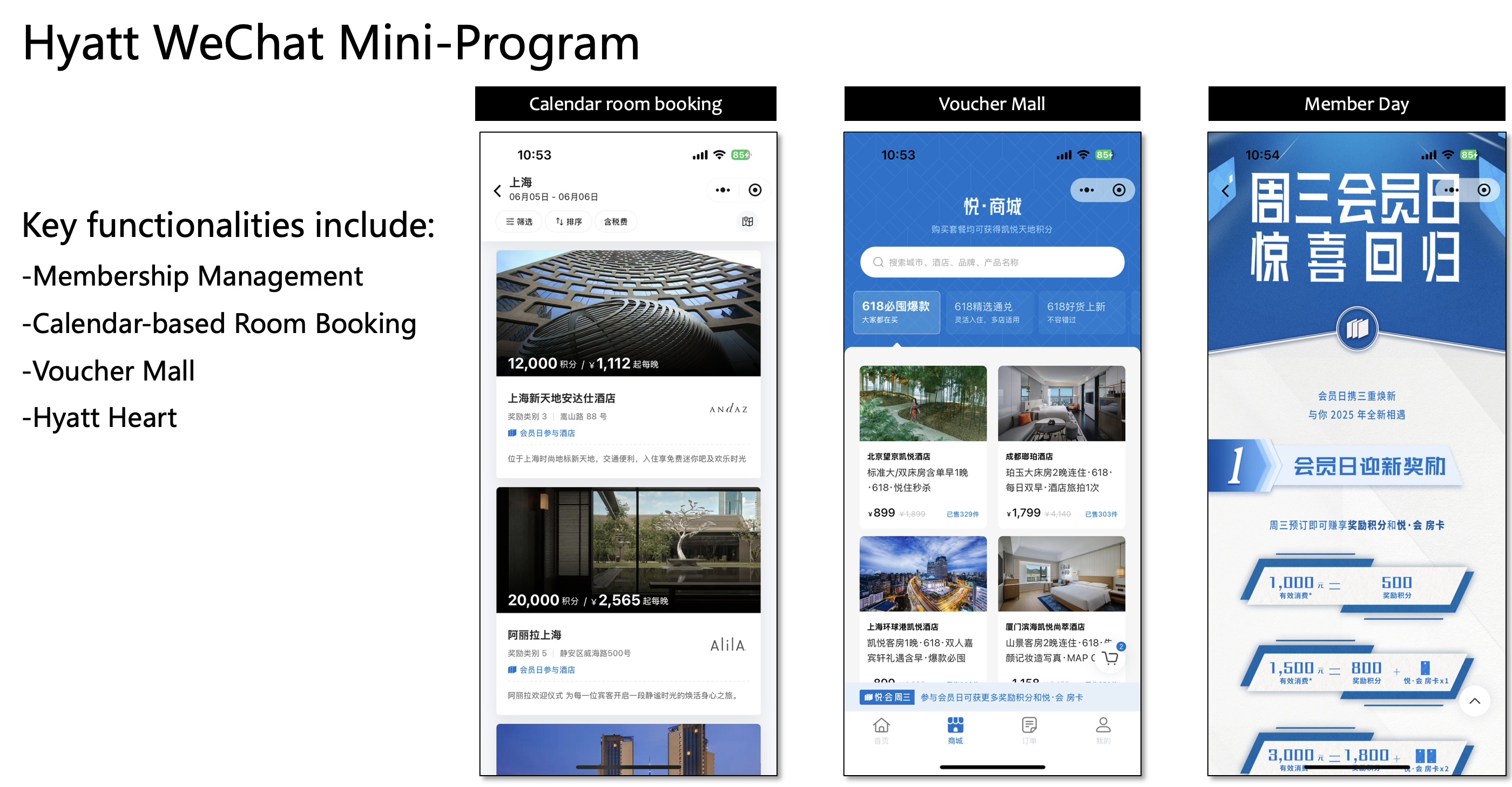 Weixin Mini Program case for Hyatt