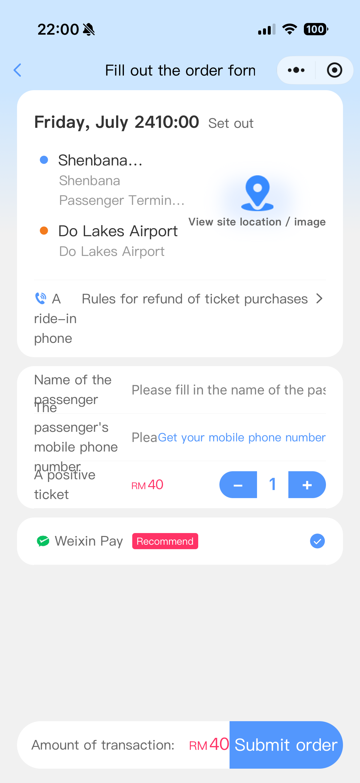 Weixin Mini Program case for Semporna hotel shuttle bus