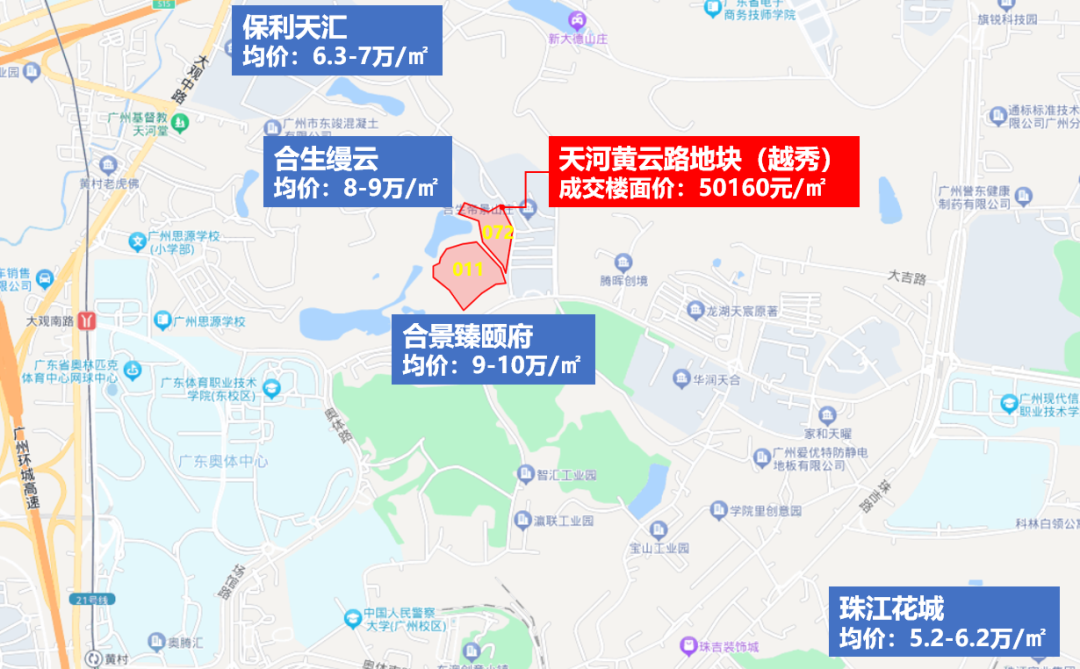 5万/㎡越秀拿下世界大观地块，周边有哪些在售楼盘？