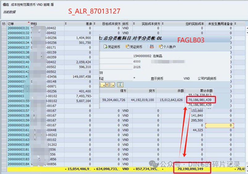 SAP 月结问题7S_ALR_87013127报表在制品金额与 FAGLB03科目余额不一致 - 封面图