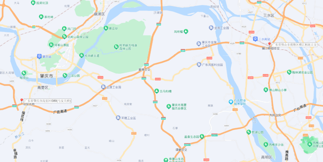 肇庆至更合高速线路图图片