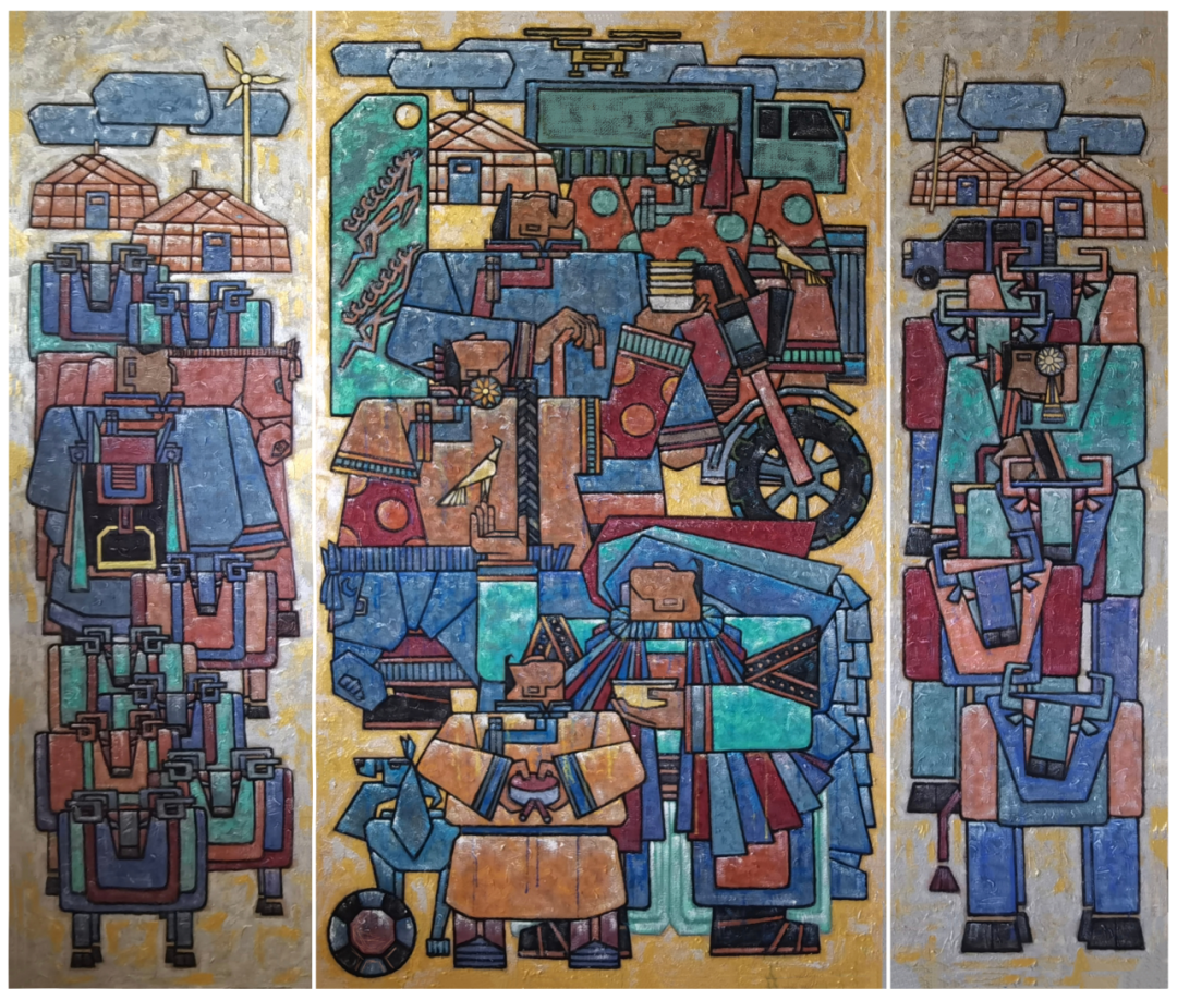 内蒙古三位艺术家作品入选第二届壁画作品展 第4张