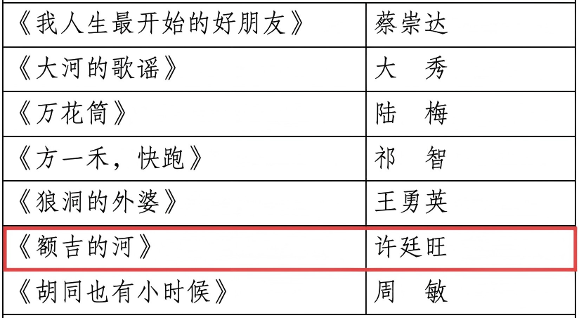 许廷旺《额吉的河》荣获第十二届全国优秀儿童文学奖 第1张
