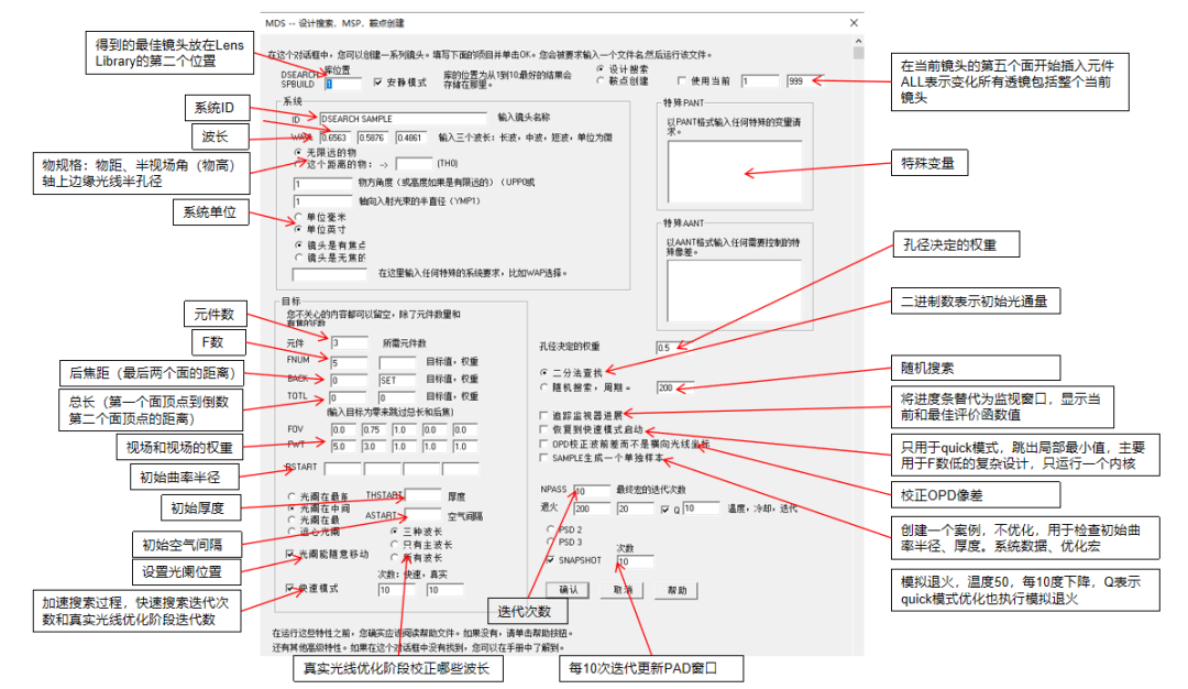 SYNOPSYS 光學(xué)設(shè)計軟件課程五十八：從零開始搜索初始結(jié)構(gòu)的詳細(xì)方法的圖3