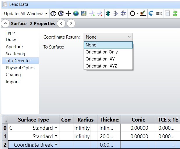Ansys Zemax｜如何使用坐标返回功能恢复原坐标系的图2
