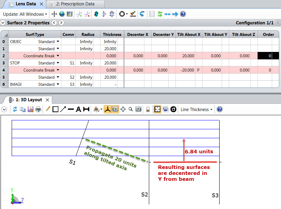 Ansys Zemax｜如何使用坐标返回功能恢复原坐标系的图3