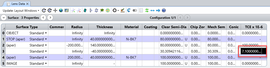 modify lens data editor 2nd