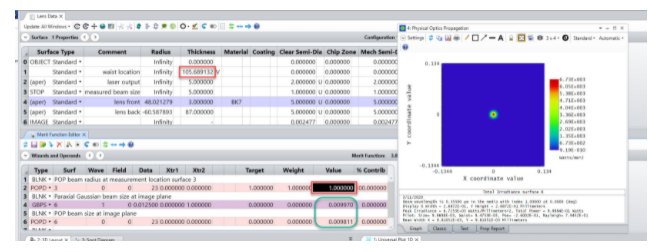 ZEMAX | 如何在 OpticStudio 中模拟激光光束传播：第三部分 使用物理光学传播来模拟高斯光束的图4
