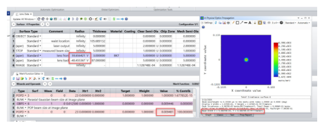 ZEMAX | 如何在 OpticStudio 中模拟激光光束传播：第三部分 使用物理光学传播来模拟高斯光束的图5