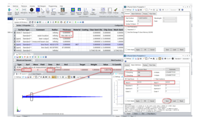 ZEMAX | 如何在 OpticStudio 中模拟激光光束传播：第三部分 使用物理光学传播来模拟高斯光束的图3