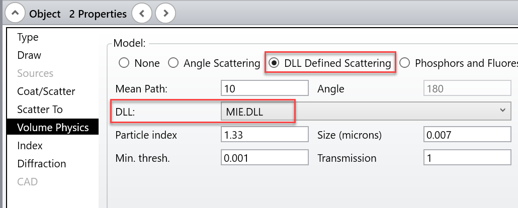 object properties dialog