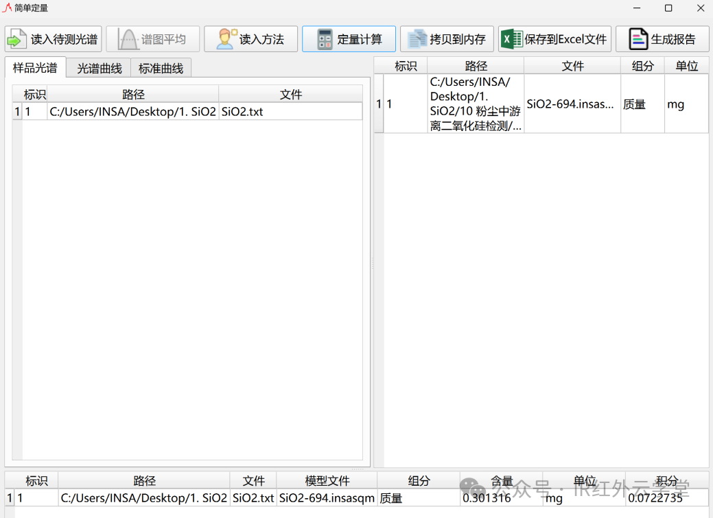 单组分定量实例——红外测定粉尘中游离二氧化硅含量