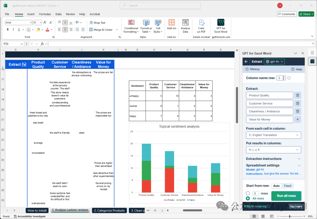 How to Use AI in bulk in Excel