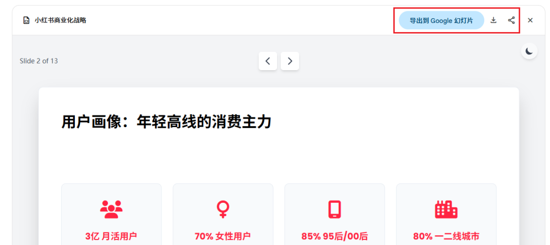 PPT 导出选项