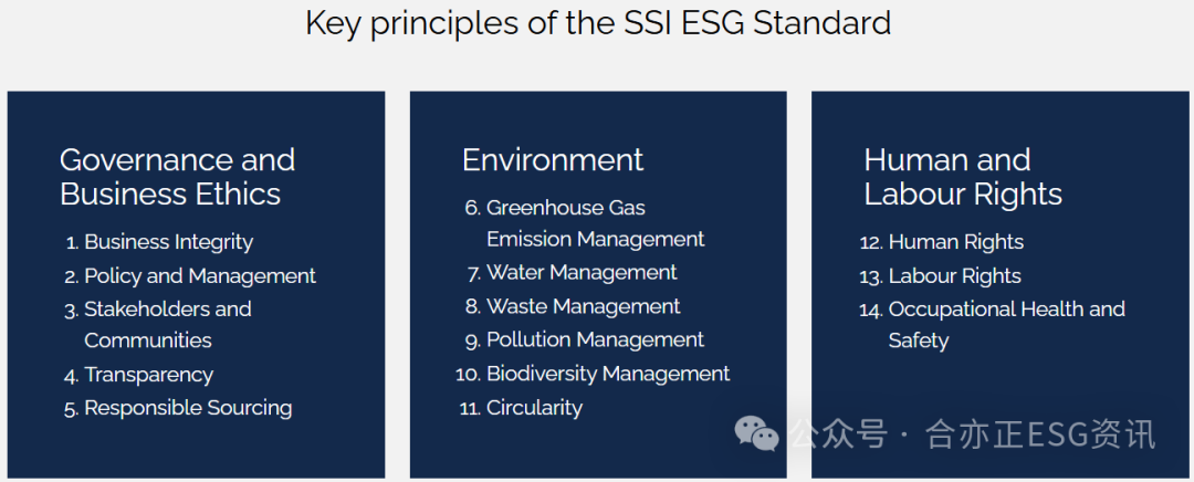 SSI ESG标准
