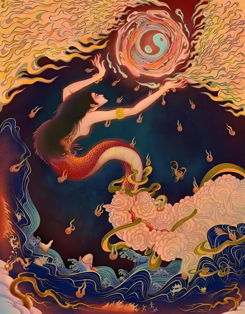 黄河画面石《伏羲女娲》中的石文化